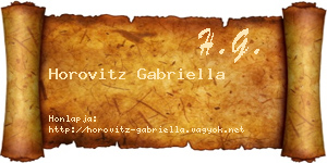 Horovitz Gabriella névjegykártya